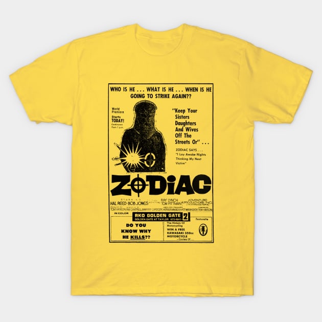 Zodiac Cult Movie Poster T-Shirt by CultOfRomance